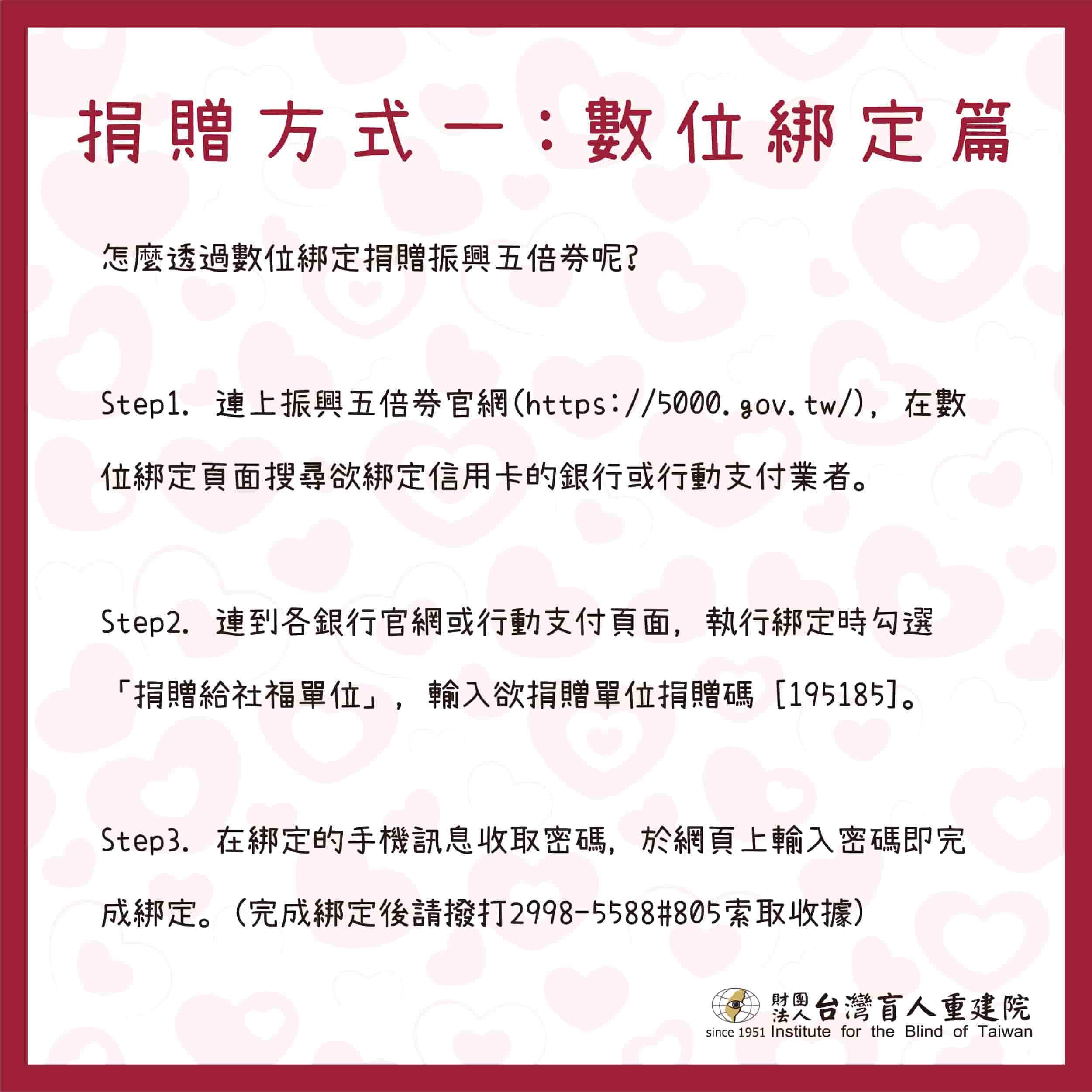捐贈方式一數位綁定